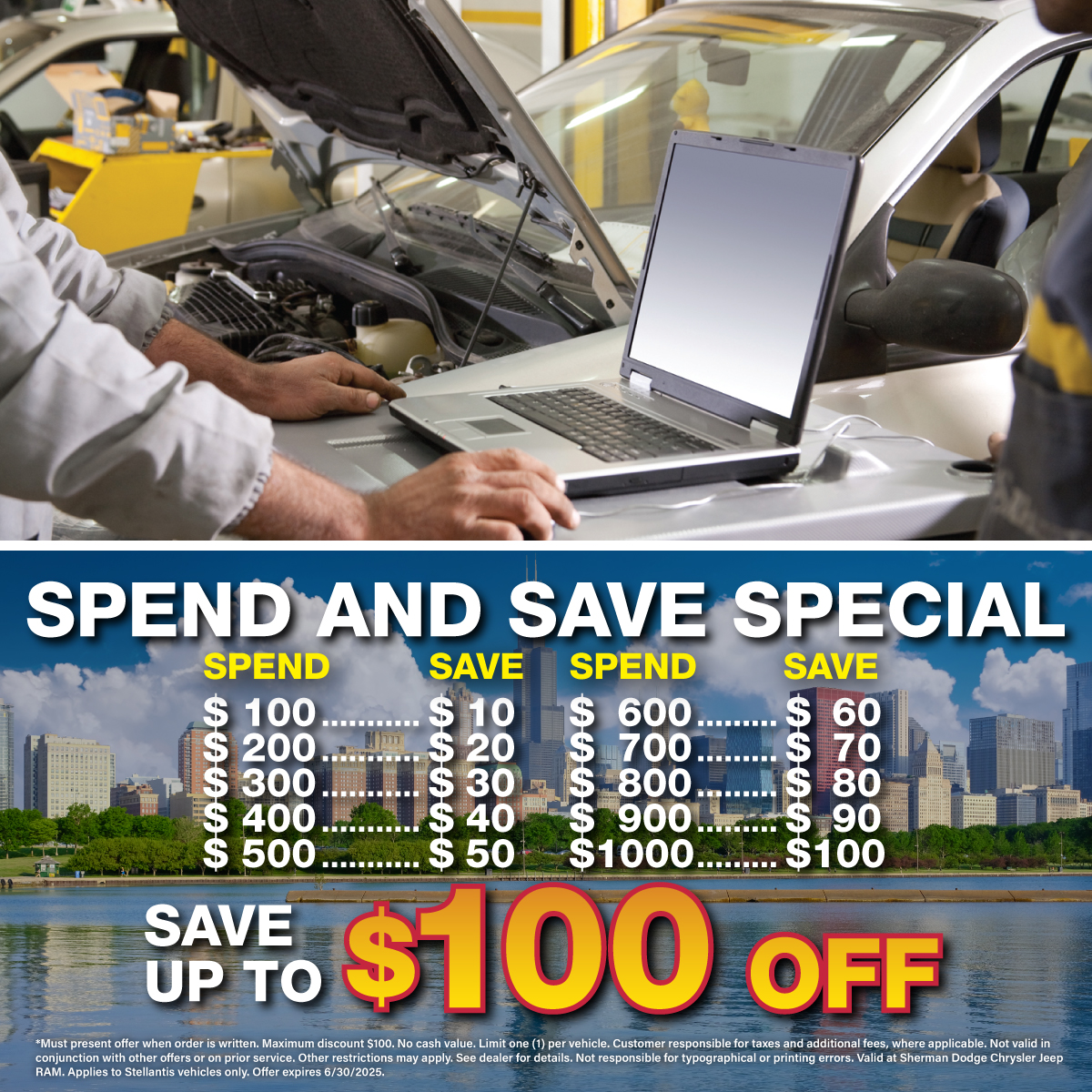 Save up to $100 off Service