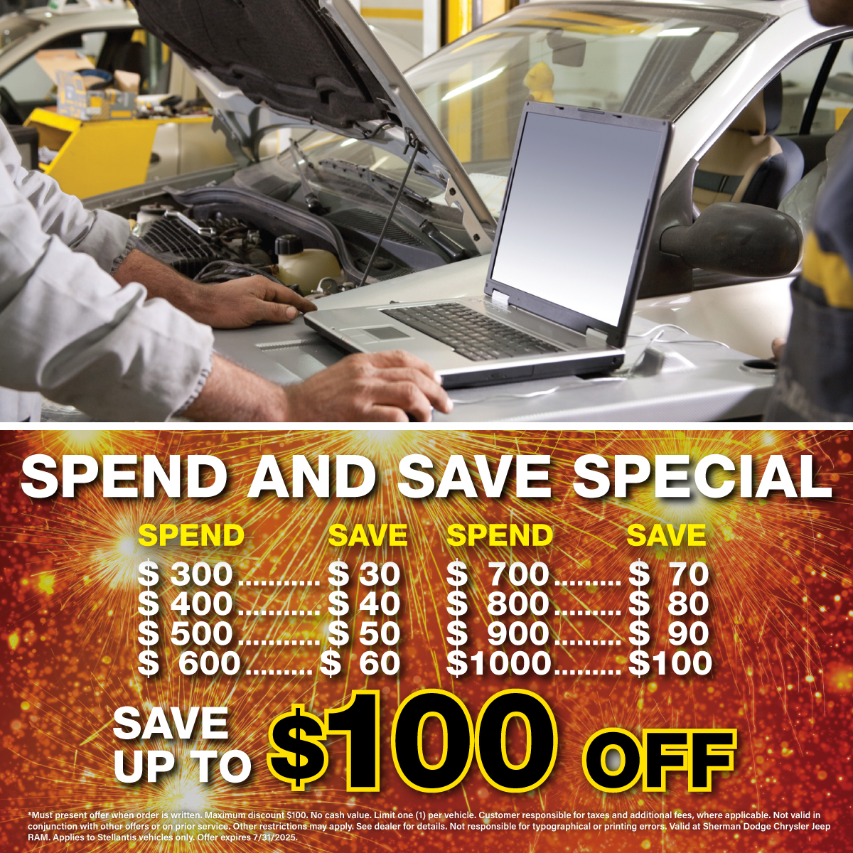 Save up to $100 off Service