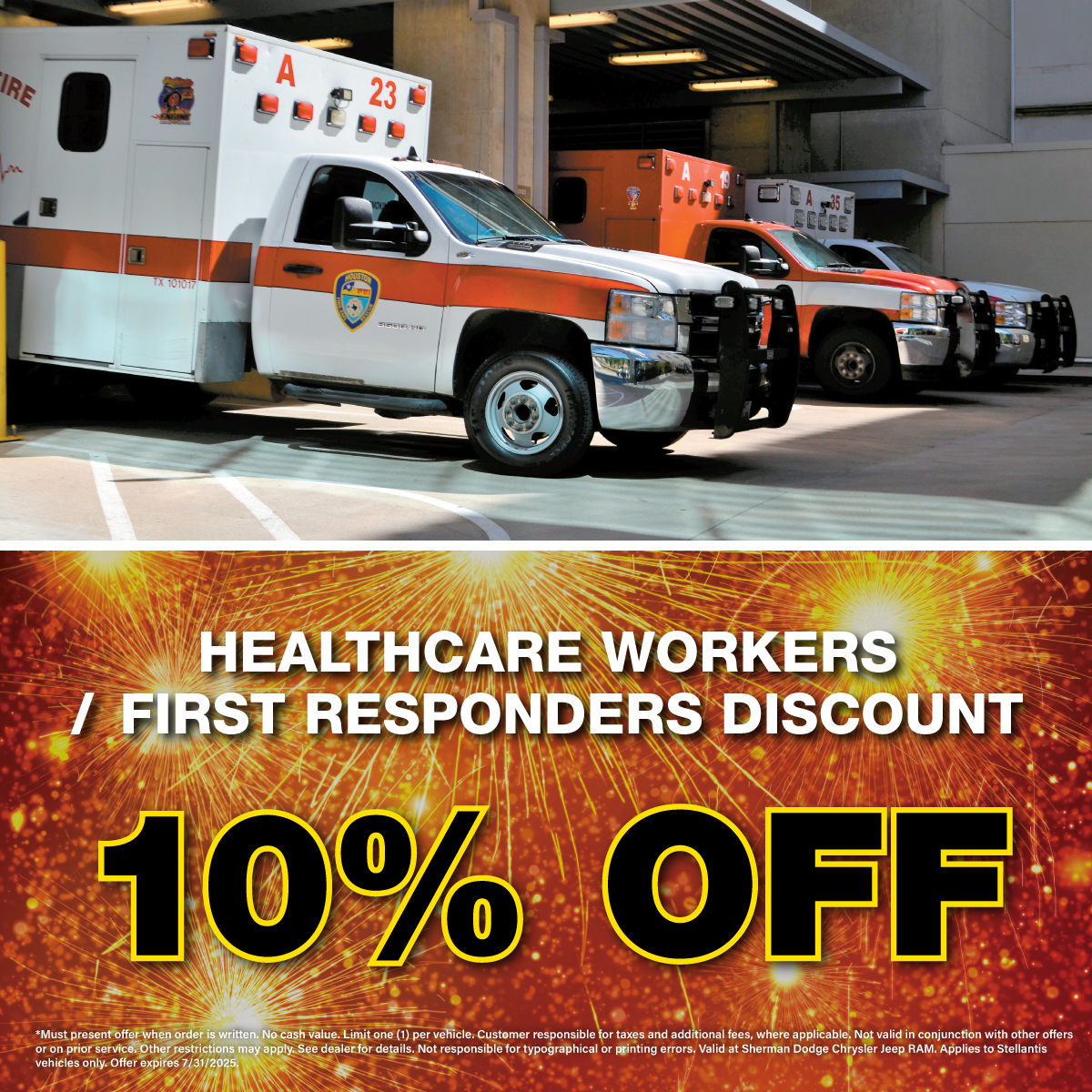 10% Discount for Health Care Workers & 1st Responders